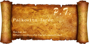 Palkovits Teréz névjegykártya